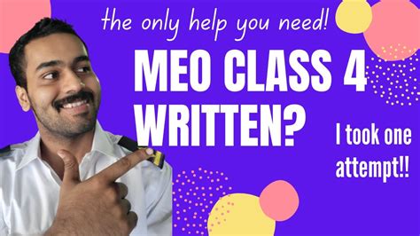 Why Nobody told me! MEO Class 4 WRITTEN hacks and .